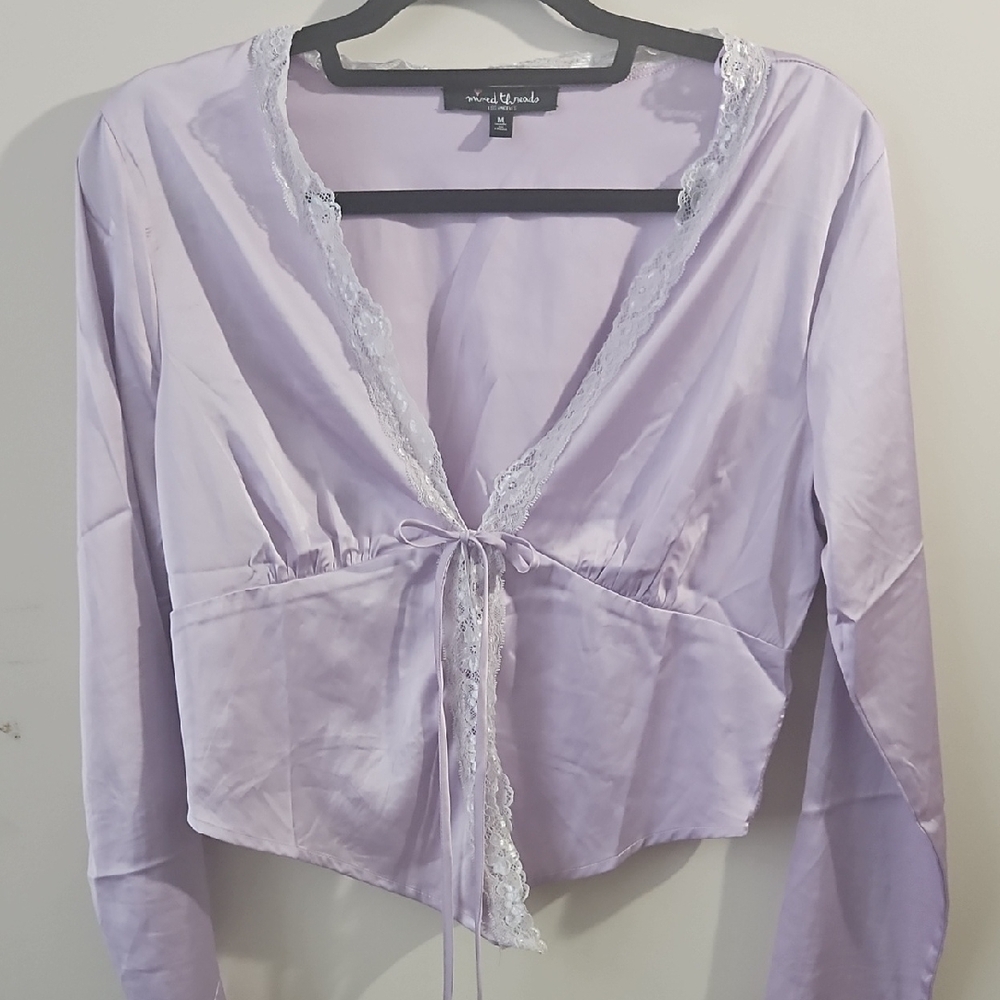Lavender Lace Trim Blouse